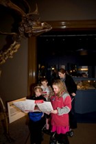 A family enjoys The Manx Museum Discovery Trail.