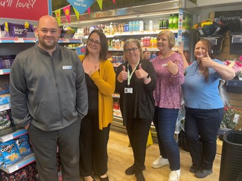 Pictured: Scott Young (Co-op Store Manager), Clara Baker (Winner), Rebecca Dooley (Southlands Manager), Maddie Porter (Co-op Member Pioneer), and Karen Hopkins (Co-op Employee)